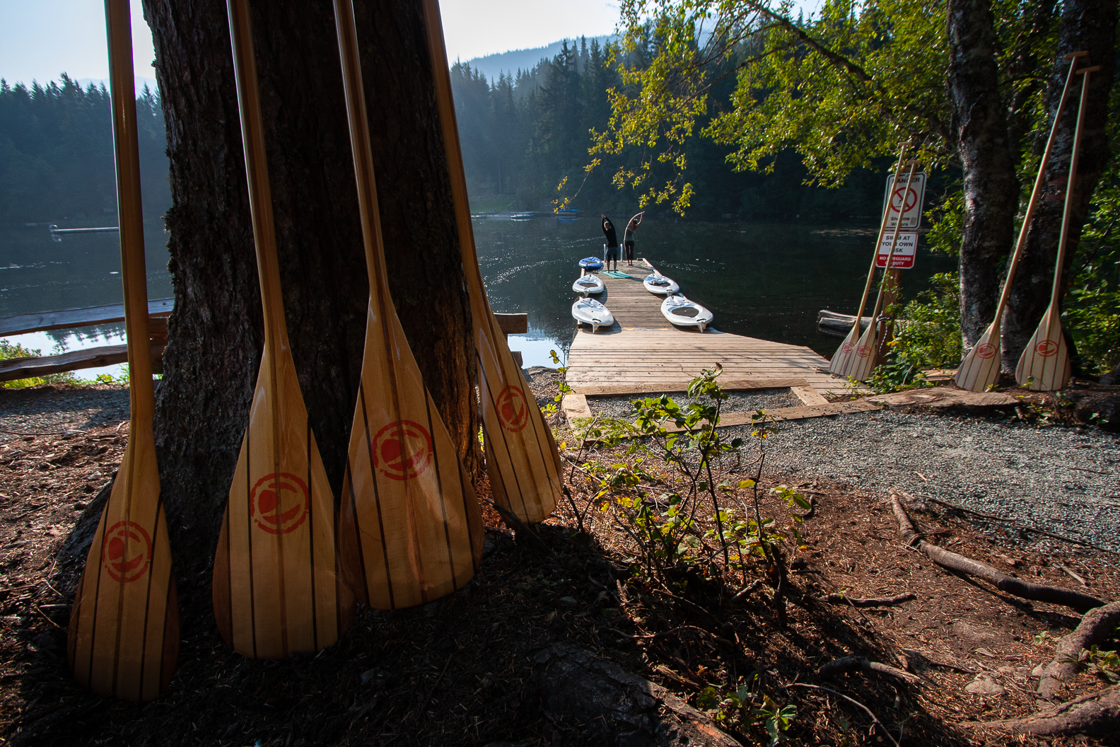 Early days of SUP in Whistler, BC on Alta Lake