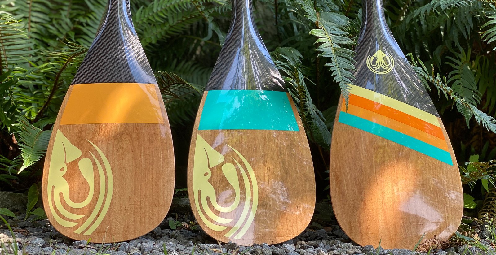 SQUID high performance hand-made FSC maple SUP paddles with bio resin